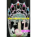 top quality large princess animal paradise colored tiaras